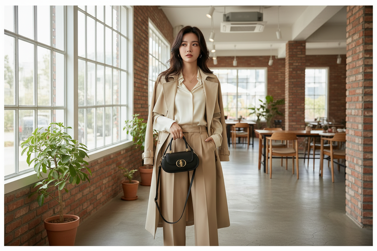 Woman with black bag - 16:9 format